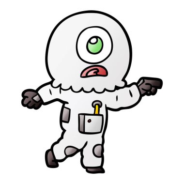 Tepegöz'ü yabancı uzay adamı işaret çizgi film