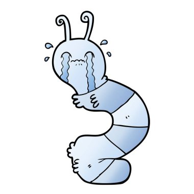 vektör çizim karikatür ağlayan tırtıl