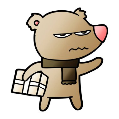 kızgın ayı karikatür vektör çizim