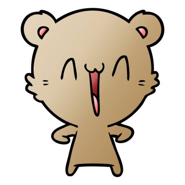 vektör çizim mutlu ayı çizgi film