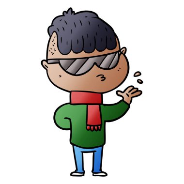 çizgi film çocuk güneş gözlüğü takıyor