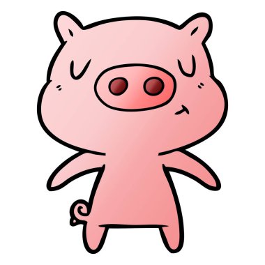 vektör çizim karikatür içerik domuz