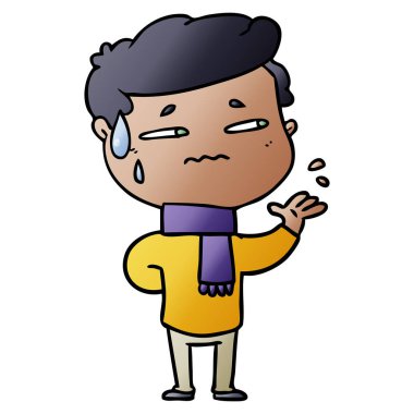 vektör çizim karikatür endişeli adam