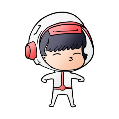 vektör çizim karikatür meraklı astronot