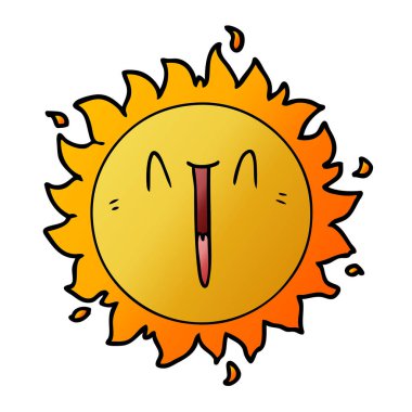 Mutlu çizgi film güneş vektör çizim