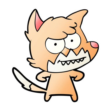 vektör çizim karikatür sırıtan Fox