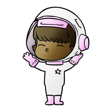 vektör çizim karikatür meraklı astronot