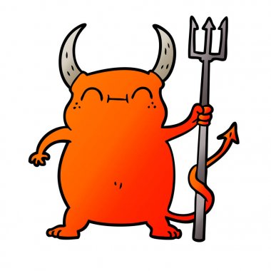 vektör çizimi çizgi film küçük şeytan