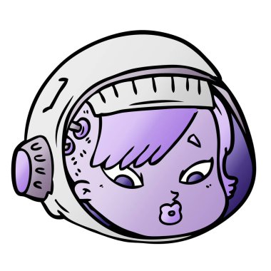 vektör çizim karikatür astronot yüz