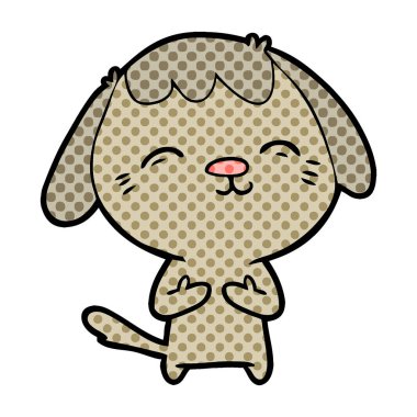 vektör çizim mutlu karikatür köpek