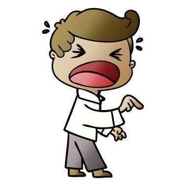 çizgi film bağıran adam işaret parmağı