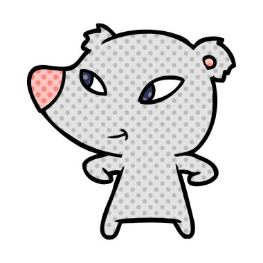 Tatlı çizgi film ayısının vektör çizimi