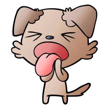 vektör çizim karikatür köpek bıkkın