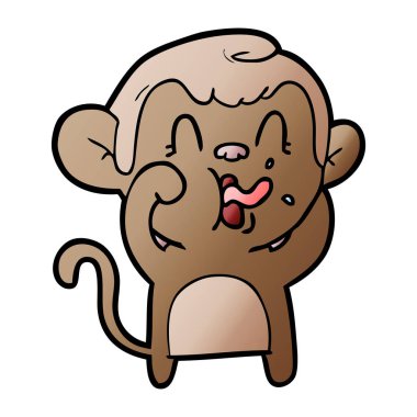 deli karikatür maymun vektör çizim