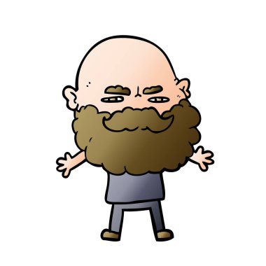 Sakal çatık ile çizgi film adam