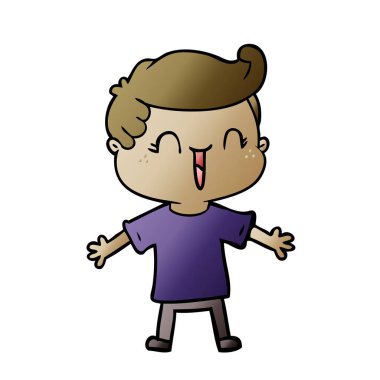 vektör çizim karikatür gülen çocuk