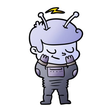 vektör çizim karikatür uzay adamı