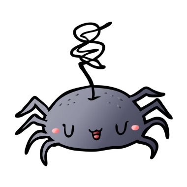 vektör çizim karikatür halloween örümcek