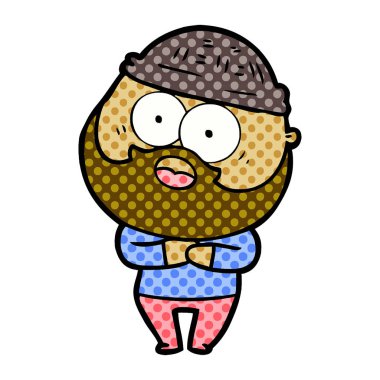 vektör çizim karikatür sakallı adam