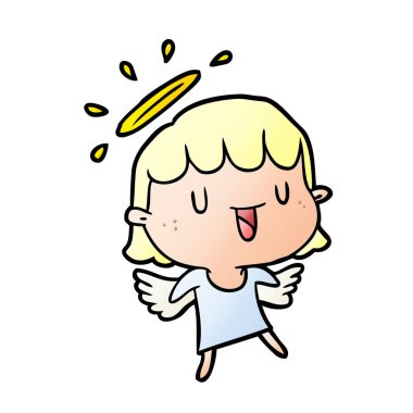 Sevimli çizgi melek vektör çizim