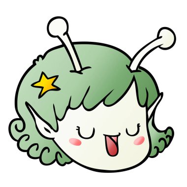 çizgi film uzaylı uzay kız yüz