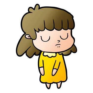 vektör çizim karikatür kayıtsız kadın