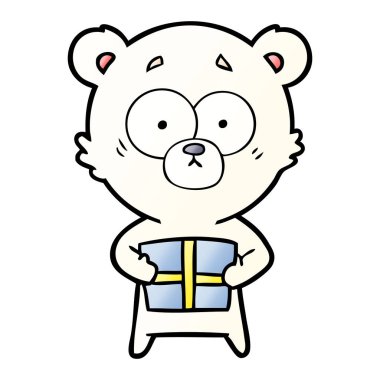 gergin kutup ayısı karikatür hediye ile