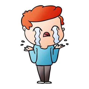 vektör çizim ayı ağlıyor çizgi film