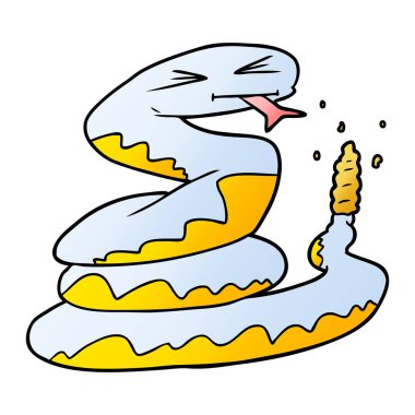 vektör çizim karikatür kızgın çıngıraklı yılan