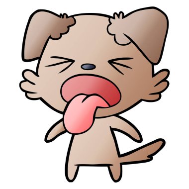 vektör çizim karikatür köpek bıkkın