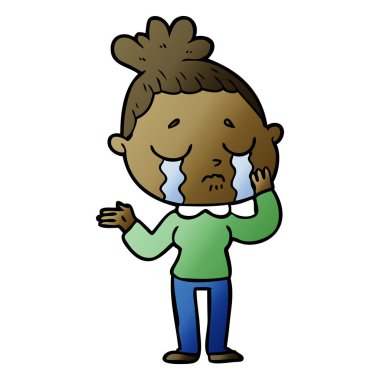 vektör çizim ayı ağlıyor çizgi film