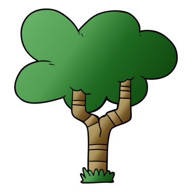 Çizgi film ağacının vektör çizimi