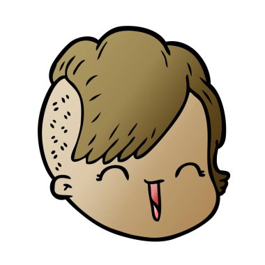 vektör çizim karikatür kadın yüzü