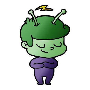 Dostu karikatür spaceman vektör çizim