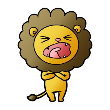 Çizgi film aslanının vektör çizimi