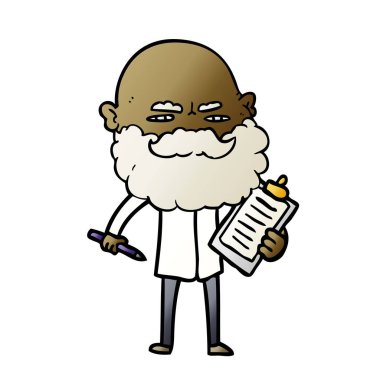 Sakal çatık ile çizgi film adam