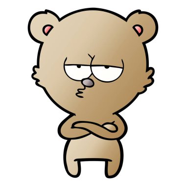 vektör çizim sıkılmış ayı çizgi film