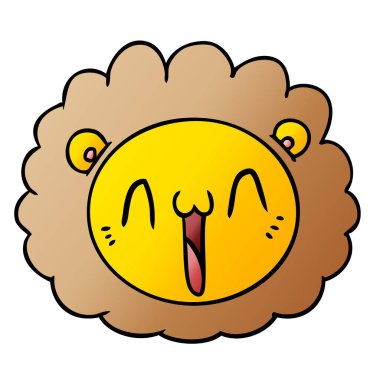 vektör çizim karikatür aslan yüz