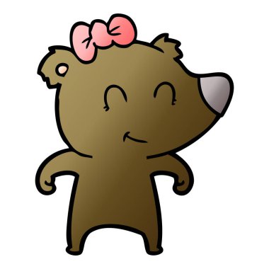 vektör çizim kadın ayı çizgi film