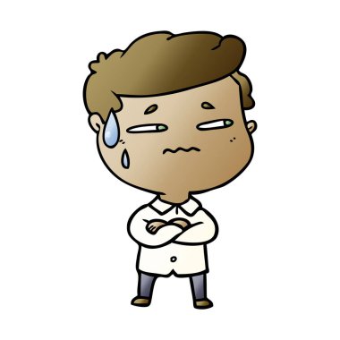 vektör çizim karikatür endişeli adam