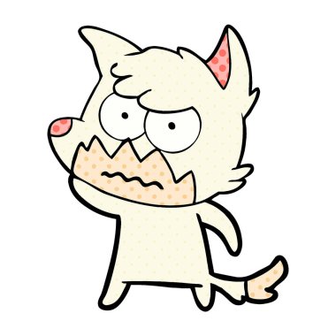 vektör çizim karikatür rahatsız fox