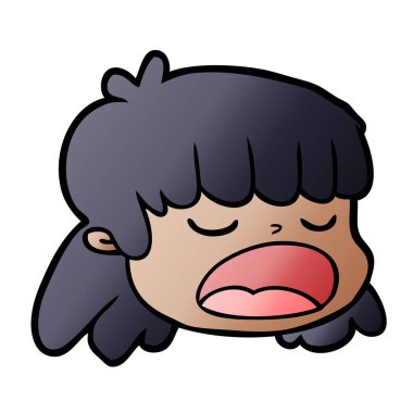 vektör çizim karikatür kadın yüzü