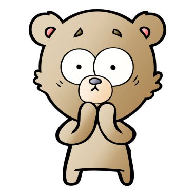 vektör çizim endişeli ayı çizgi film