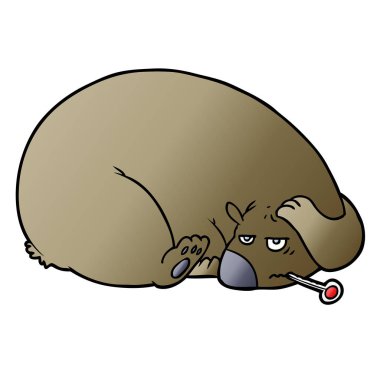 çizgi film ayı acıyan bir kafa ile