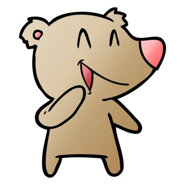  ayı karikatür gülen vektör çizim