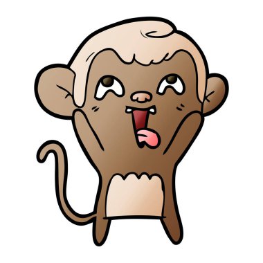 deli karikatür maymun vektör çizim