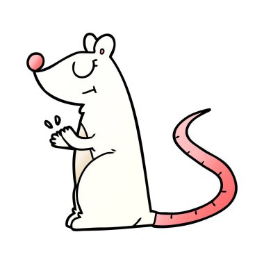 vektör çizim karikatür beyaz fare