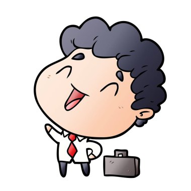 sevimli çizgi işadamı vektör çizim