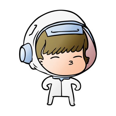 vektör çizim karikatür meraklı astronot