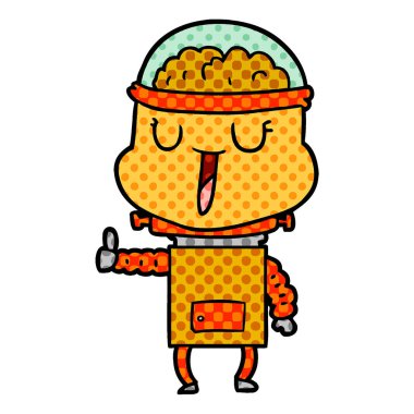 mutlu karikatür robot vektör çizim